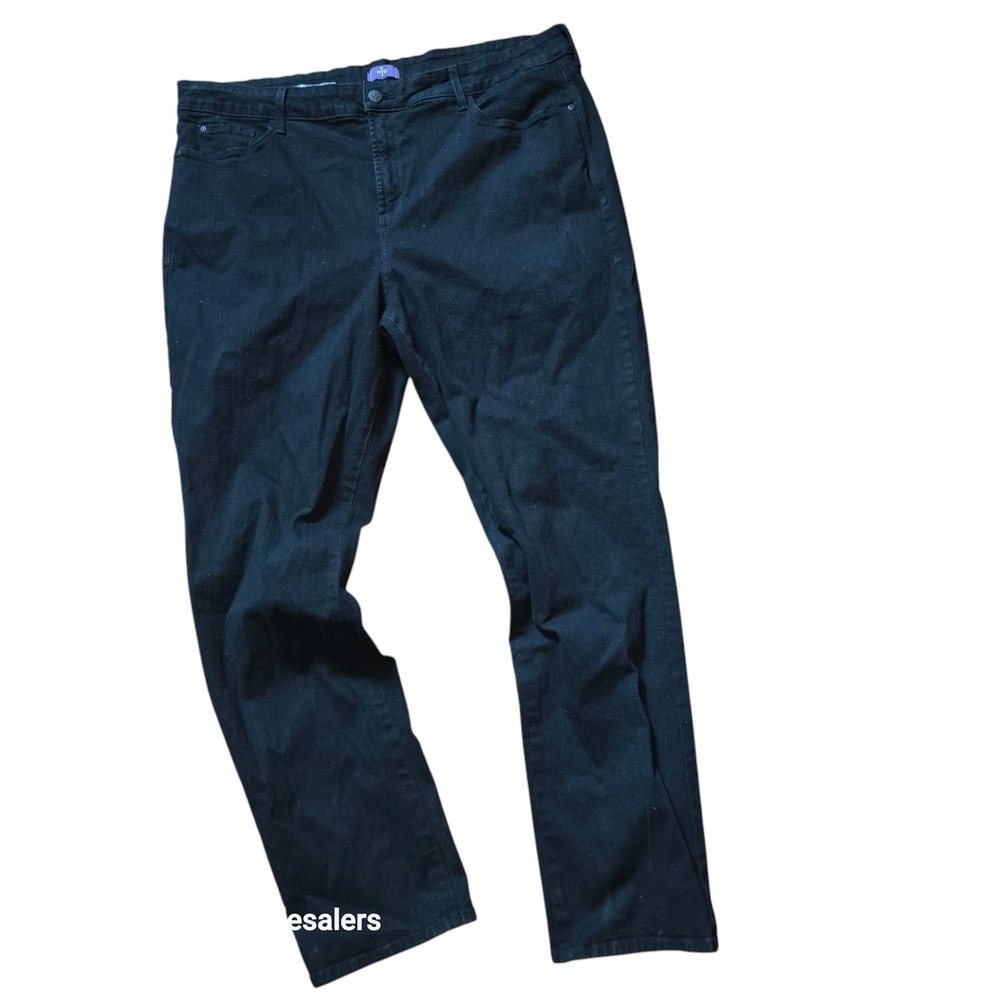 NYDJ Black Denim Jeans Comfort Stretch Classic‎ Fit Women's Size 16 - Picture 2 of 8